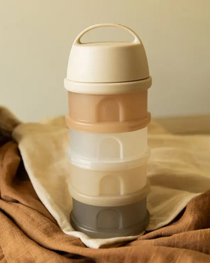 Beaba Stacked Milk Formula Container-Airtight Multifunctional Storage Container-Microwave Safe & Travel Friendly-Clay