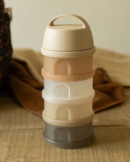 Beaba Stacked Milk Formula Container-Airtight Multifunctional Storage Container-Microwave Safe & Travel Friendly-Clay