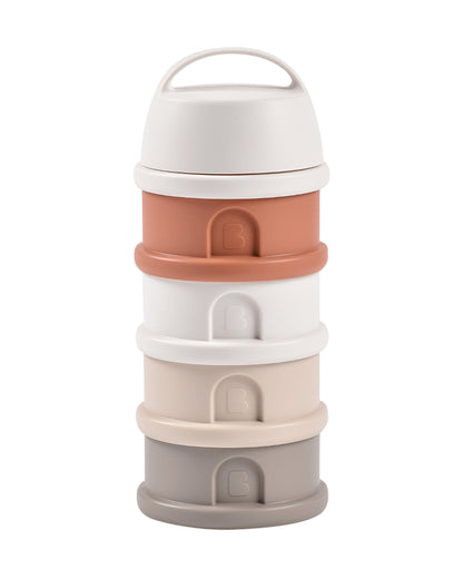 Beaba Stacked Milk Formula Container-Airtight Multifunctional Storage Container-Microwave Safe & Travel Friendly-Terracotta