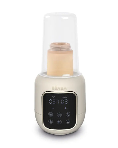 Beaba Multi Milk 5-in-1 Baby Bottle Warmer-Gentle Breast Milk Heating, Fast Steam Mode & Defrost-LED Display with Touch Screen & Adjustable Timer-Clay