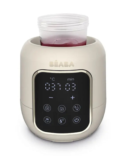 Beaba Multi Milk 5-in-1 Baby Bottle Warmer-Gentle Breast Milk Heating, Fast Steam Mode & Defrost-LED Display with Touch Screen & Adjustable Timer-Clay