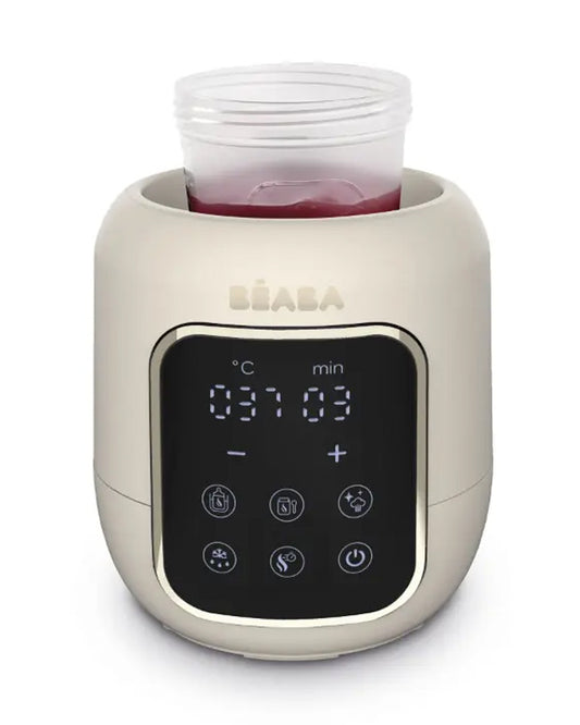 Beaba Multi Milk 5-in-1 Baby Bottle Warmer-Gentle Breast Milk Heating, Fast Steam Mode & Defrost-LED Display with Touch Screen & Adjustable Timer-Clay