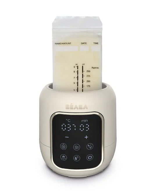 Beaba Multi Milk 5-in-1 Baby Bottle Warmer-Gentle Breast Milk Heating, Fast Steam Mode & Defrost-LED Display with Touch Screen & Adjustable Timer-Clay