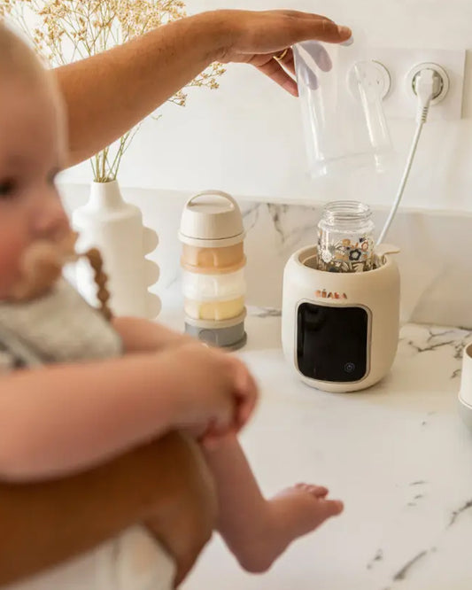 Beaba Multi Milk 5-in-1 Baby Bottle Warmer-Gentle Breast Milk Heating, Fast Steam Mode & Defrost-LED Display with Touch Screen & Adjustable Timer-Clay