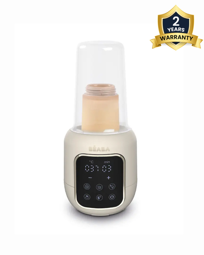 Beaba Multi Milk 5-in-1 Baby Bottle Warmer-Gentle Breast Milk Heating, Fast Steam Mode & Defrost-LED Display with Touch Screen & Adjustable Timer-Clay