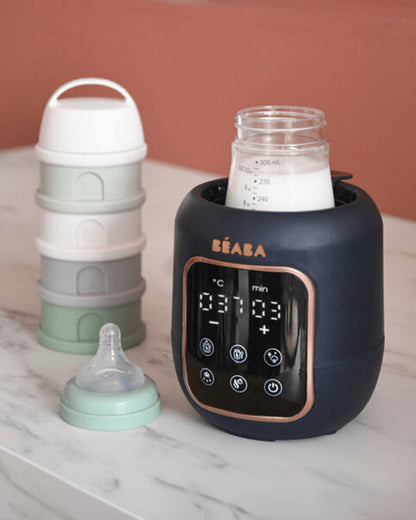 Beaba Multi Milk 5-in-1 Baby Bottle Warmer-Gentle Breast Milk Heating, Fast Steam Mode & Defrost-LED Display with Touch Screen & Adjustable Timer-Night Blue