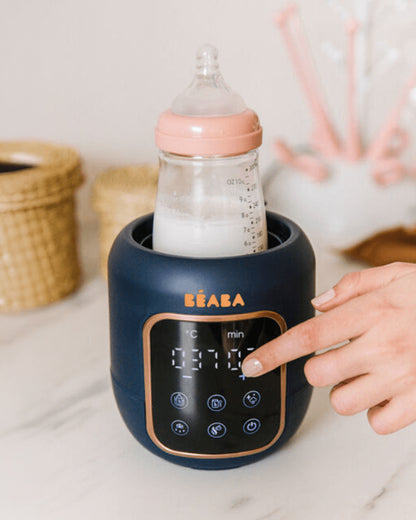 Beaba Multi Milk 5-in-1 Baby Bottle Warmer-Gentle Breast Milk Heating, Fast Steam Mode & Defrost-LED Display with Touch Screen & Adjustable Timer-Night Blue