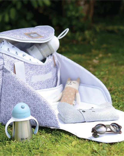 Beaba Sydney Baby Diaper Bag-Large Capacity Multi-Pocket Organizer with Changing Mat & Insulated Bottle Pouch-Jungle