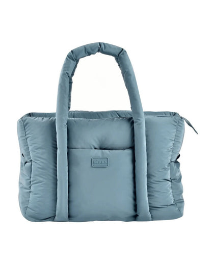 Beaba Paris Puffer Baby Diaper Bag-Large Capacity Multi-Pocket Organizer with Changing Mat & Insulated Bottle Pouch-Baltic Blue