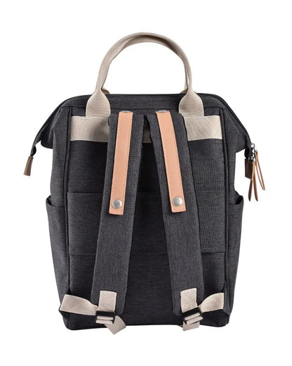 Beaba Wellington Baby Diaper Bag-Stylish Backpack with Large Capacity, Multiple Pockets, Changing Mat & Insulated Bottle Holder-Dark Grey