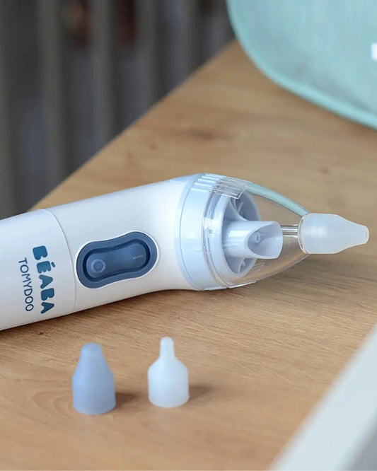 Beaba Tomydoo Electric Baby Nasal Aspirator-Fast & Gentle Congestion Reliever-Multiple Easy-to-Clean Tips & Removable Head-For Newborn