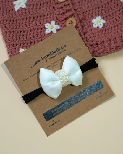 PureCloth Off White Headband-Solid-Organic Cotton-For Infants