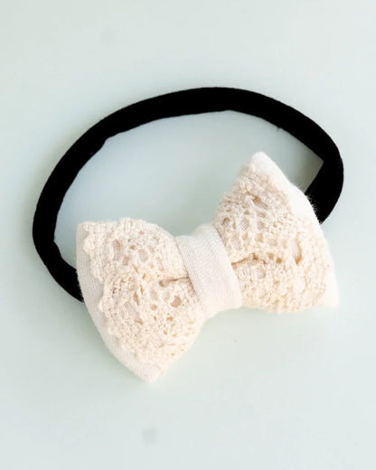 PureCloth Off White Headband-Solid Lace-Organic Cotton-For Infants
