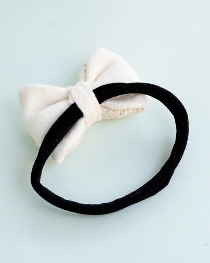 PureCloth Off White Headband-Solid Lace-Organic Cotton-For Infants
