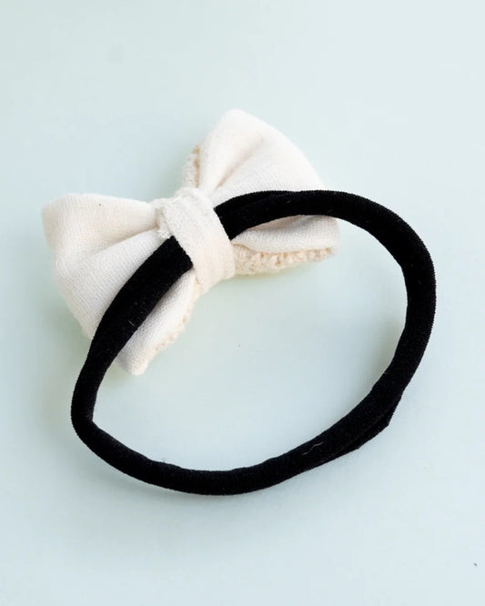 PureCloth Off White Headband-Solid Lace-Organic Cotton-For Infants