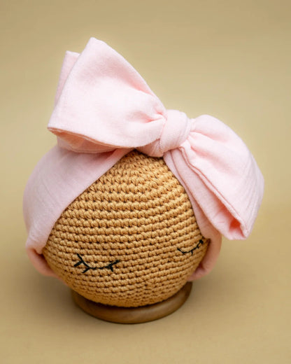 PureCloth Pastel Pink Headband-Solid-Muslin Cotton-For Infants