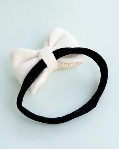 PureCloth White Hair Clip-Flower Embroidered-Cotton-For Infants