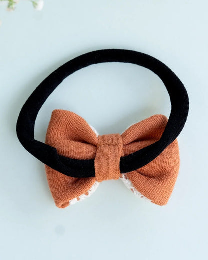 PureCloth Orange Headband-Solid Lace-Organic Cotton-For Infants