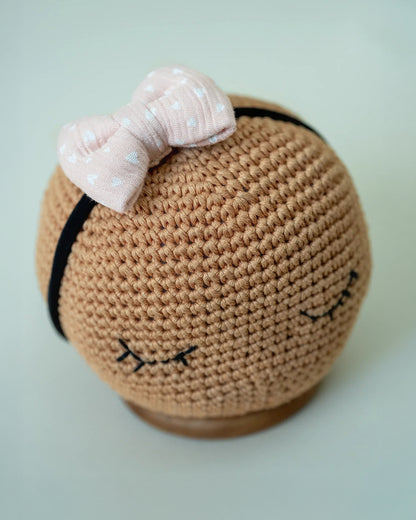 PureCloth Pastel Pink Headband-Polka Dots-Organic Cotton-For Infants