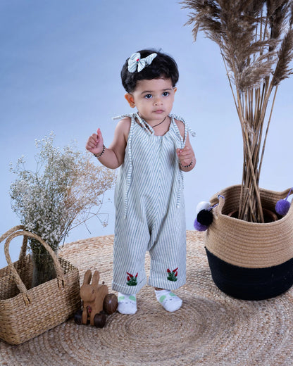 PureCloth White Hair Clip-Striped-Organic Cotton-For Infants