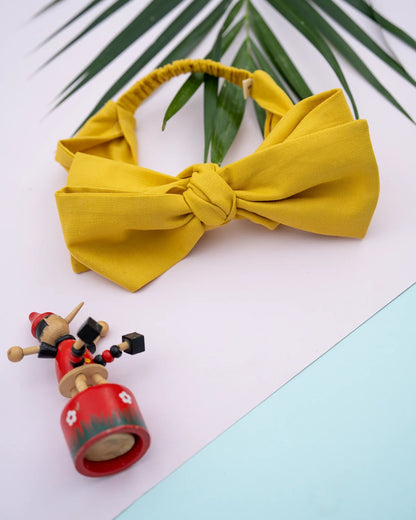 PureCloth Yellow Headband-Solid-100% Cotton-For Infants