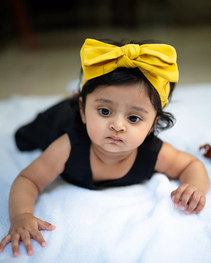 PureCloth Yellow Headband-Solid-100% Cotton-For Infants