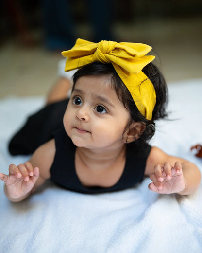 PureCloth Yellow Headband-Solid-100% Cotton-For Infants