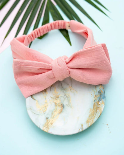 PureCloth Peach Headband-Solid-100% Cotton-For Infants