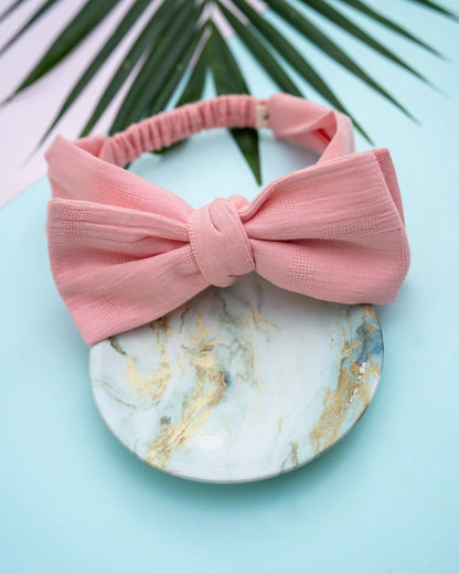 PureCloth Peach Headband-Solid-100% Cotton-For Infants