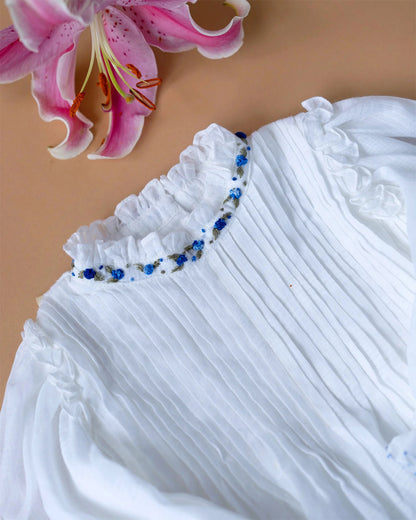 PureCloth Off White Frock Dress-Solid-Organic Cotton-For Infants