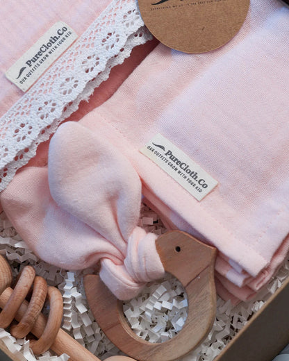 PureCloth The Little Nest Gift Set-Newborn Essential Gift Set For Baby Shower-Pack of 6-Pink