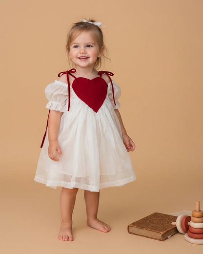PureCloth Off White Frock Dress-Solid-Silk-For Infants