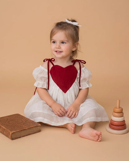 PureCloth Off White Frock Dress-Solid-Silk-For Infants