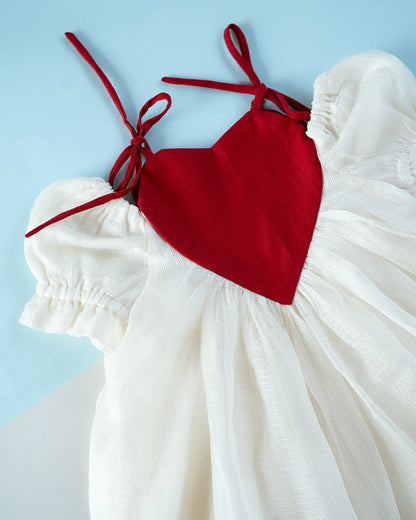 PureCloth Off White Frock Dress-Solid-Silk-For Infants