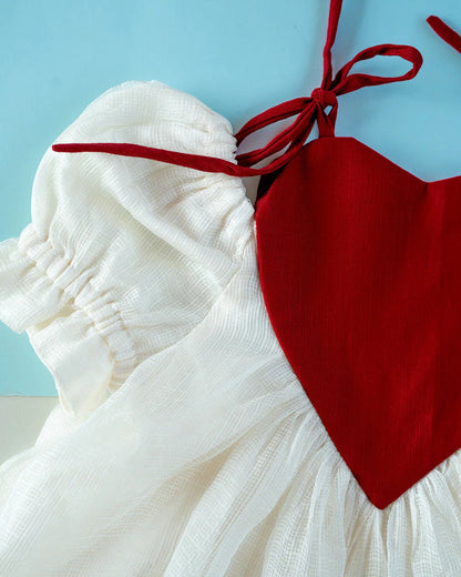 PureCloth Off White Frock Dress-Solid-Silk-For Infants