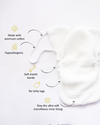 Yellow Doodle Peach Hearts Nappy & Vest-Organic Cotton-Set of 4-For Infants