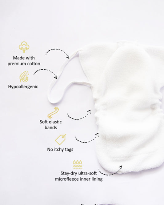 Yellow Doodle Peach Hearts Nappy & Vest-Organic Cotton-Set of 4-For Infants