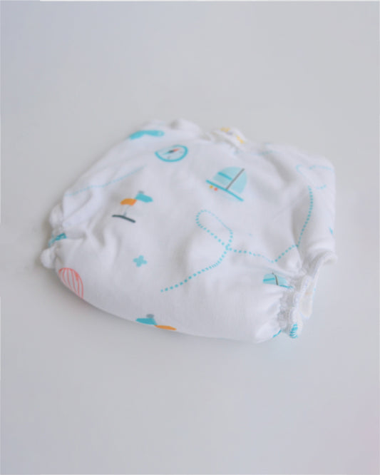 Yellow Doodle Red Hearts Nappy & Vest-Organic Cotton-Set of 4-For Infants