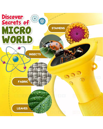 Wembley Portable Kids Microscope-Indoor Toy-1000x Zoom & HD Screen-Portable Design-36M+