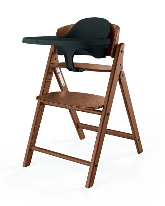 Cybex Click & Fold 3 in 1 High Chair With Baby Set & Tray-Quick & Easy One Hand Unfold-Self Standing When Folded-Individual Height & Depth Adjustment of Seat & Footrest-For 6M to 99Y (Upto 120 Kg)-All Natural Dark