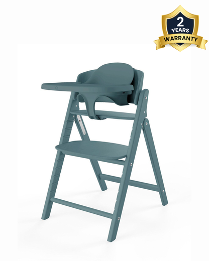 Cybex Click & Fold 3 in 1 High Chair With Baby Set & Tray-Quick & Easy One Hand Unfold-Self Standing When Folded-Individual Height & Depth Adjustment of Seat & Footrest-For 6M to 99Y (Upto 120 Kg)-Stone Blue