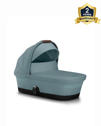 Cybex Gazelle S Baby Carry Cot-Integrated Carry Handle-Soft & Spring Foam Cushion-XXL UPF50+ Canopy-Compact Fold-2 Years Warranty-For 0 to 6M (Upto 9 Kg)-Stormy Blue