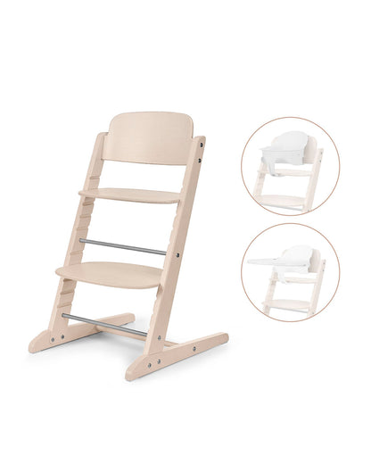 Cybex Iris 3 in 1 High Chair With Baby Set & Tray-Individual Height & Depth Adjustment of Seat & Footrest-Crafted From European Beachwood-Posture Friendly-For 6M to 99Y (Upto 120 kg)-All Natural Light