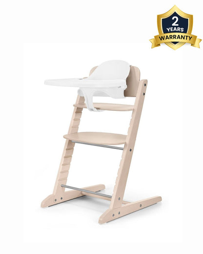 Cybex Iris 3 in 1 High Chair With Baby Set & Tray-Individual Height & Depth Adjustment of Seat & Footrest-Crafted From European Beachwood-Posture Friendly-For 6M to 99Y (Upto 120 kg)-All Natural Light