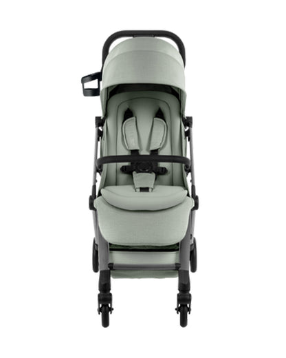 Britax Flylite Cabin Friendly Stroller-Extra Large Extendable Canopy-One Hand Fold-Flat Reclining Seat-For 0 to 4Y (Upto 22Kg)-Sage
