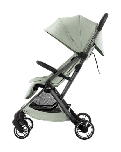 Britax Flylite Cabin Friendly Stroller-Extra Large Extendable Canopy-One Hand Fold-Flat Reclining Seat-For 0 to 4Y (Upto 22Kg)-Sage