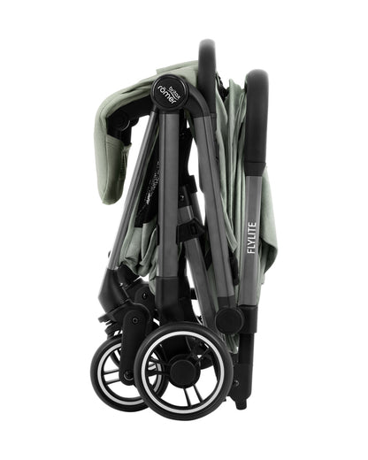 Britax Flylite Cabin Friendly Stroller-Extra Large Extendable Canopy-One Hand Fold-Flat Reclining Seat-For 0 to 4Y (Upto 22Kg)-Sage