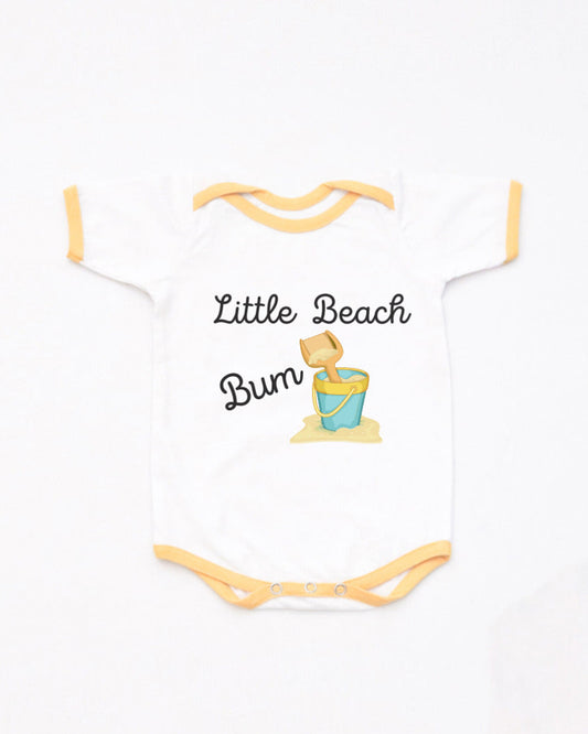 Yellow Doodle White Bodysuit-Printed-Cotton-For Infants