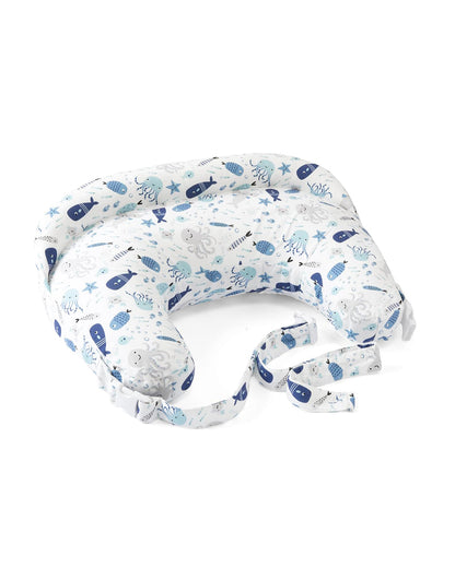 Boppy Deluxe Nursing Pillow-Multifunctional Use-White-Fish Fun-0M+