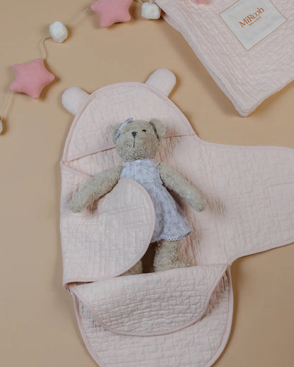 MiRooh Baby Sleeping Carrier Nest-Equipped With Velcro Harness-Organic Cotton-Newborn Bed-Blush Pink